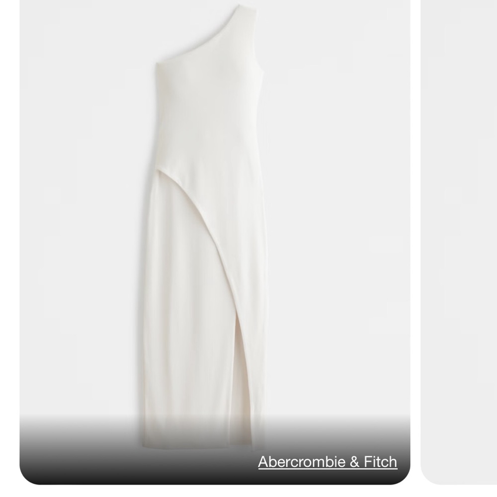 Abercrombie One Shoulder Knit Maxi Dress - White